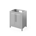 Jeffrey Alexander 30" Grey Cade Vanity, Boulder Cultured Marble Vanity Top, undermount rectangle bowl VKITCAD30GRBOR